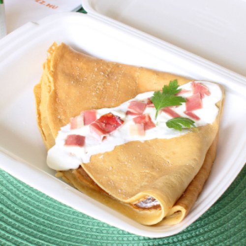 Négysajtos óriás palacsinta /40 cm/ fokhagymás tejföllel